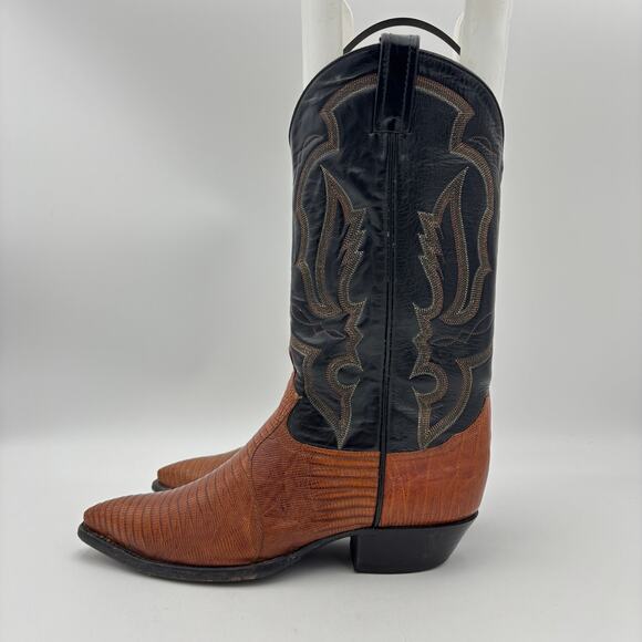 Tony Lama 8243 Lizard Leather Western Cowboy Boots Men\'s 8.5D Exotic main image 7
